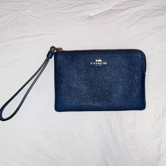 Coach corner zip wristlet, midnight blue - Picture 1 of 3
